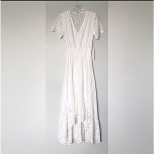 New Never Worn Young Fabulous & Broke High-low White Eyelet Dress / no tag